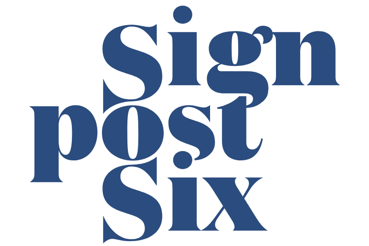 Signpost Six Logo Blue